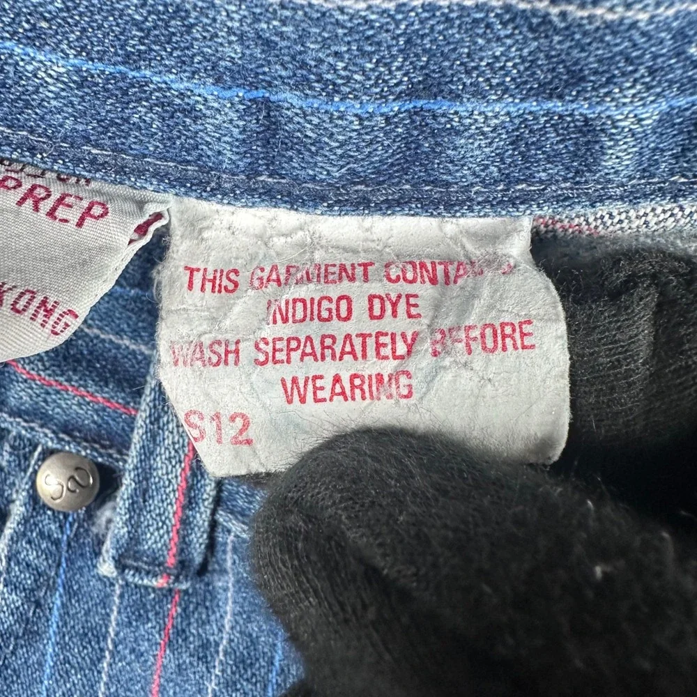 VTG 80s Sergio Valente Pinstripe Jeans Boys Prep 29 (26x28) High Waist Railroad‎